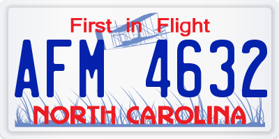 NC license plate AFM4632