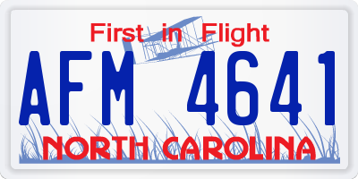 NC license plate AFM4641