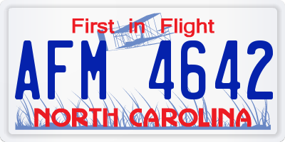NC license plate AFM4642