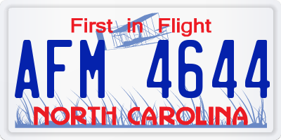 NC license plate AFM4644