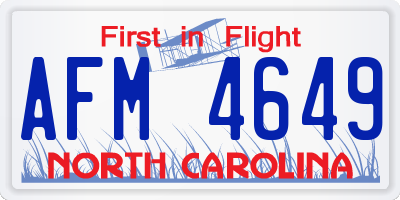 NC license plate AFM4649