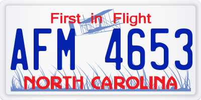 NC license plate AFM4653
