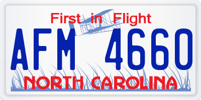 NC license plate AFM4660