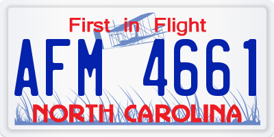NC license plate AFM4661