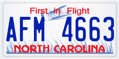 NC license plate AFM4663