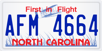 NC license plate AFM4664