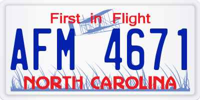 NC license plate AFM4671