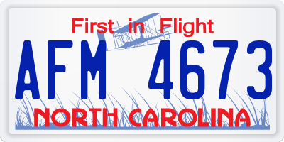 NC license plate AFM4673