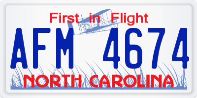 NC license plate AFM4674