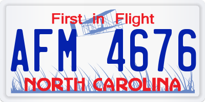 NC license plate AFM4676