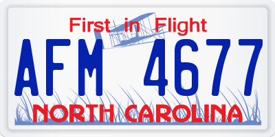 NC license plate AFM4677