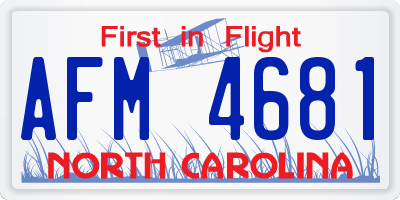 NC license plate AFM4681