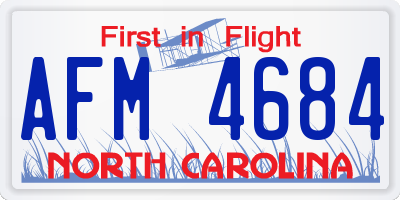 NC license plate AFM4684