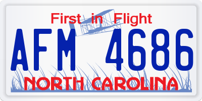 NC license plate AFM4686