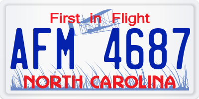 NC license plate AFM4687