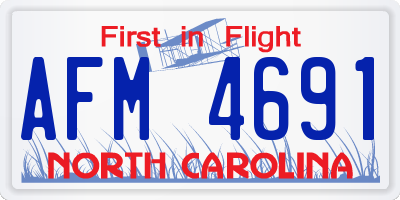 NC license plate AFM4691