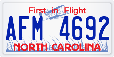 NC license plate AFM4692