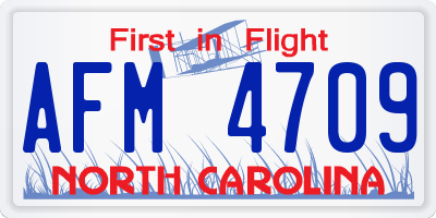 NC license plate AFM4709