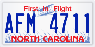 NC license plate AFM4711