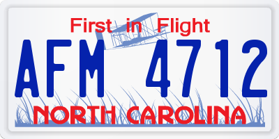 NC license plate AFM4712