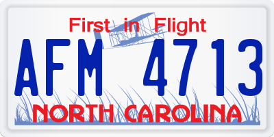 NC license plate AFM4713