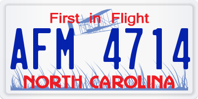 NC license plate AFM4714