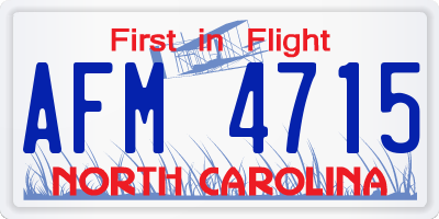 NC license plate AFM4715