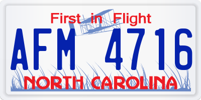 NC license plate AFM4716
