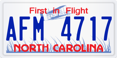 NC license plate AFM4717