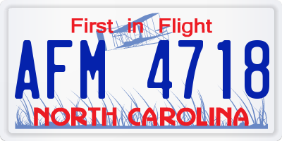 NC license plate AFM4718