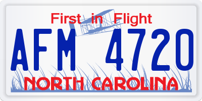 NC license plate AFM4720