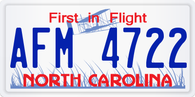 NC license plate AFM4722