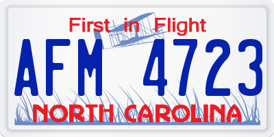 NC license plate AFM4723