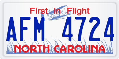 NC license plate AFM4724