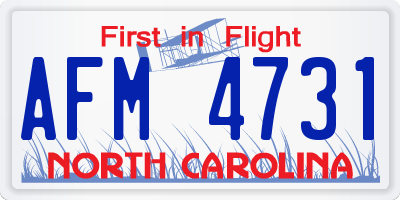 NC license plate AFM4731