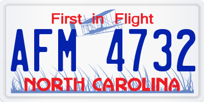 NC license plate AFM4732