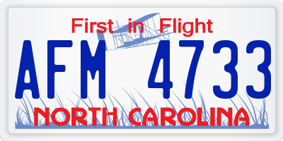 NC license plate AFM4733