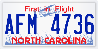 NC license plate AFM4736