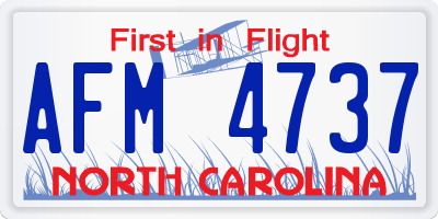 NC license plate AFM4737
