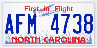 NC license plate AFM4738