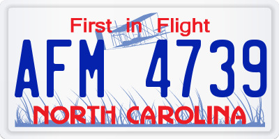 NC license plate AFM4739