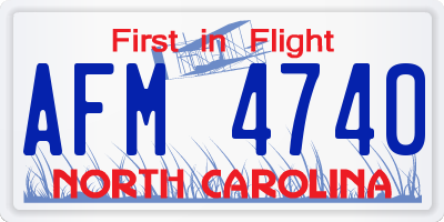 NC license plate AFM4740