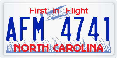 NC license plate AFM4741