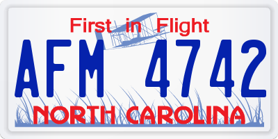 NC license plate AFM4742