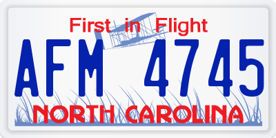 NC license plate AFM4745