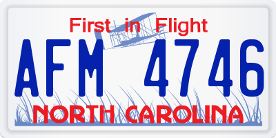 NC license plate AFM4746