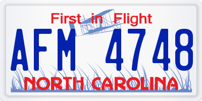 NC license plate AFM4748