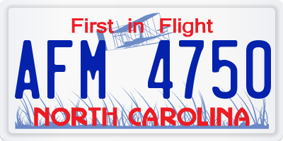 NC license plate AFM4750