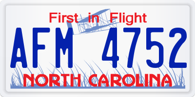 NC license plate AFM4752