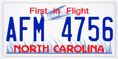 NC license plate AFM4756